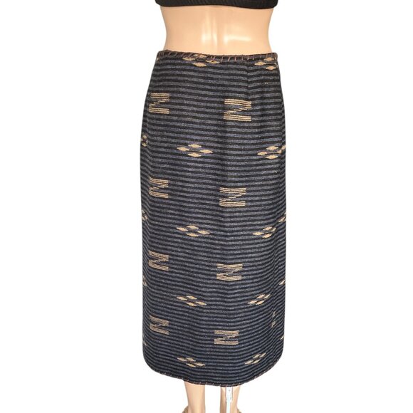 Vintage Lauren Ralph Lauren Southwest Wool Wrap Size 4P Skirt - Picture 3 of 9